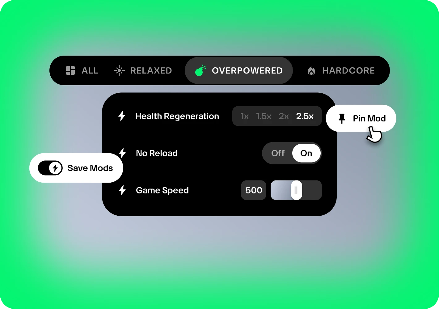 Utente che salva un gruppo di mod per un facile accesso successivo